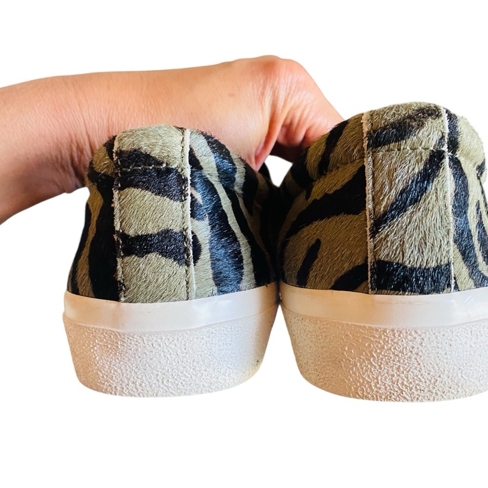 Madewell Sidewalk Slip-On Sneakers 6 Zebra Calf Hair Shoes - Picture 5 of 11